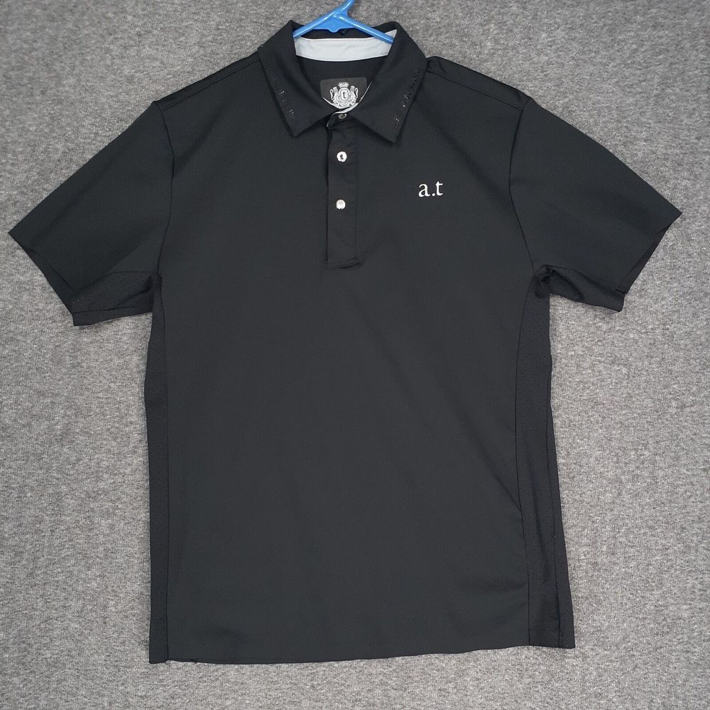 Amedeo Testoni polo shirt Adult M black‎ short sleeve preppy mens designer